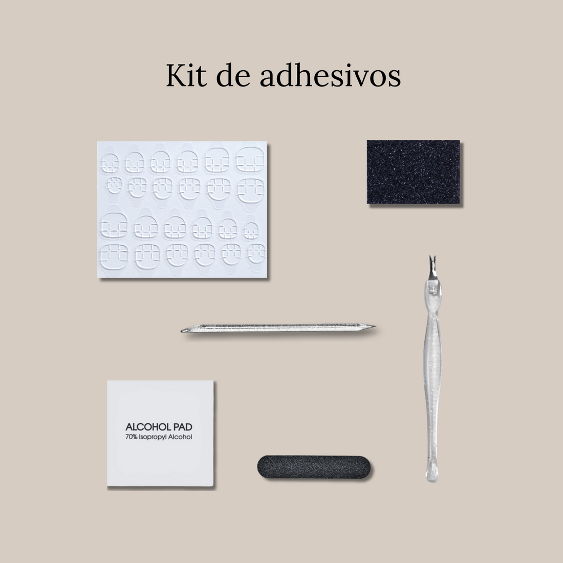 Kit de preparación con adhesivos