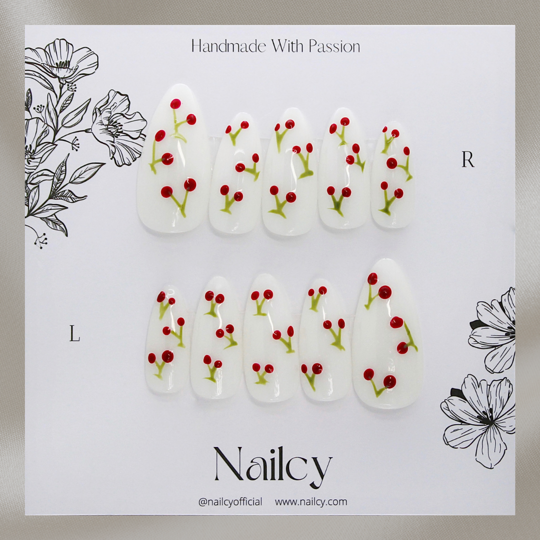 Uñas Press-On Cherry Rain Foto de Producto