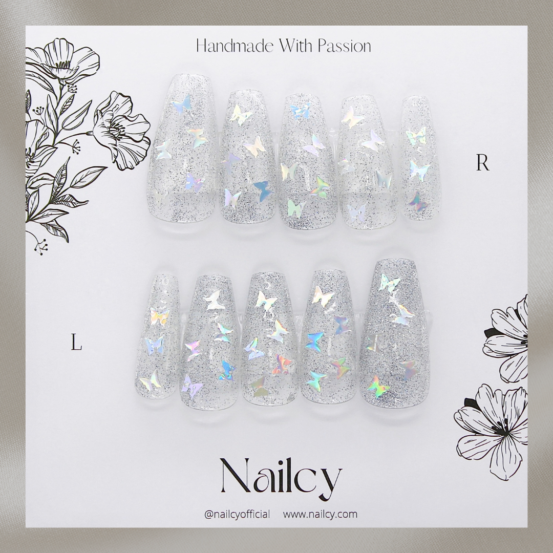 Uñas Press-On Shiny Butterfly Foto de Producto