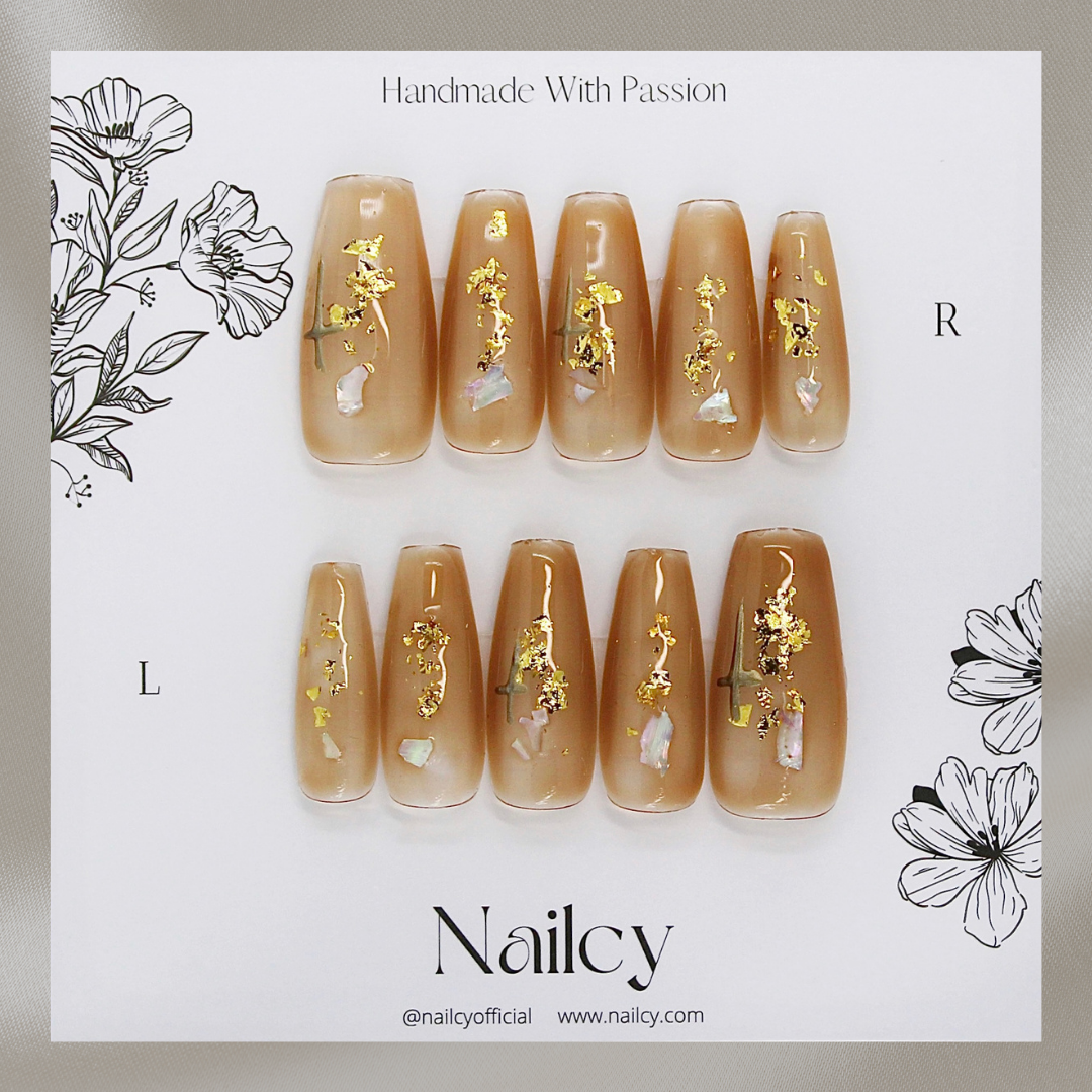 Uñas Press-On Golden Cappucino Foto de Producto
