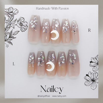 Uñas Press-On Glossy Honey Moon de Producto