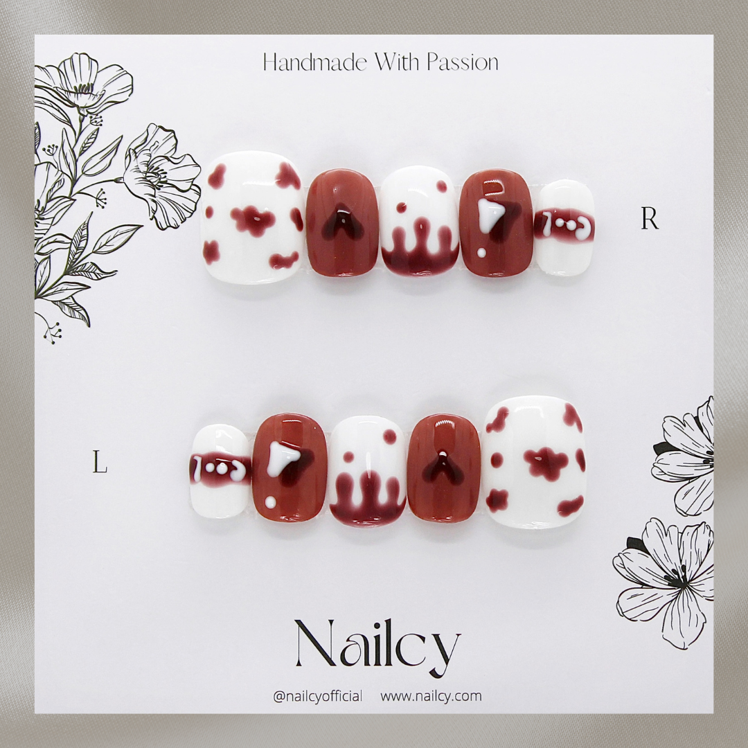 Uñas Press-On Milky Red Foto de Producto